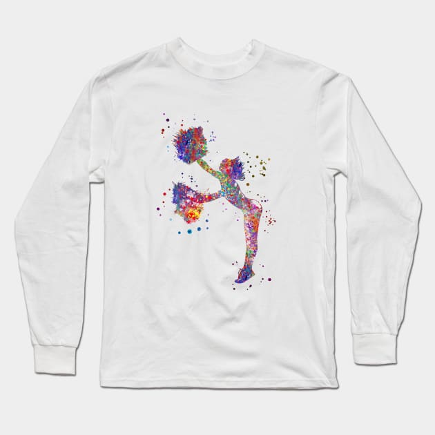 Cheerleader Long Sleeve T-Shirt by RosaliArt